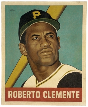 "A Baseball Card That Never Was: Roberto Clemente (1948 Leaf)" Canvas Artwork 24x29 by Arthur Miller
